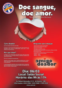 Cartaz para divulgação da Campanha de Doação de sangeu do Mesc.