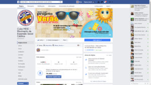 Criação e administração da Fanpage do Clube Mesc e do perfil no Facebook.