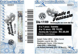 Convite Baile a Fantasia desenvolvido em papel moeda e selo holográfico